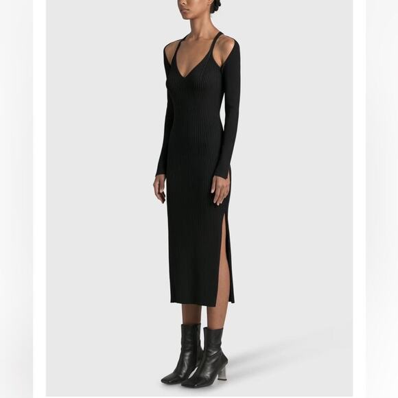 Jonathan Simkhai Esperanza compact cutout shawl dress ribbed stretch fit size XS - Picture 13 of 13